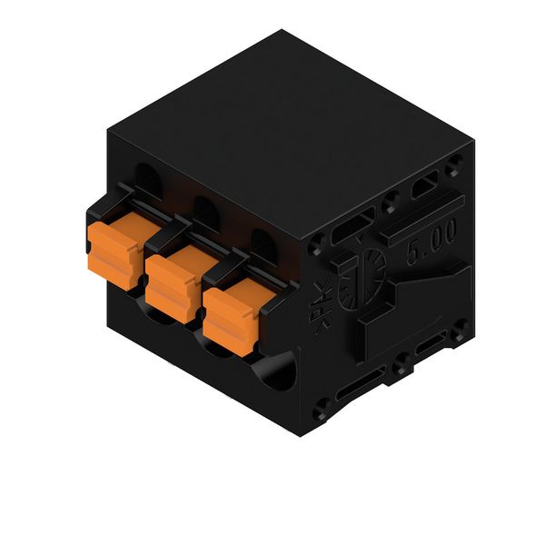 Printed circuit board terminals, 5.00 mm, Number of poles: 3, 90°, Solder pin length (l): 3.5 mm, tinned, black, PUSH IN with actuator, Clamping range, max. : 2.5 mm², Box image 2