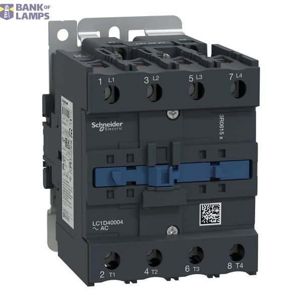 IEC contactor, TeSys D, nonreversing, 60A resistive, 4 pole, 4 NO, 110VAC 50/60Hz coil, open style image 1