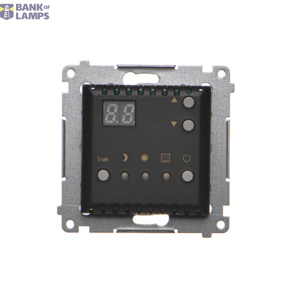 Digital thermostat with outer temperature sesnor, black matt image 1