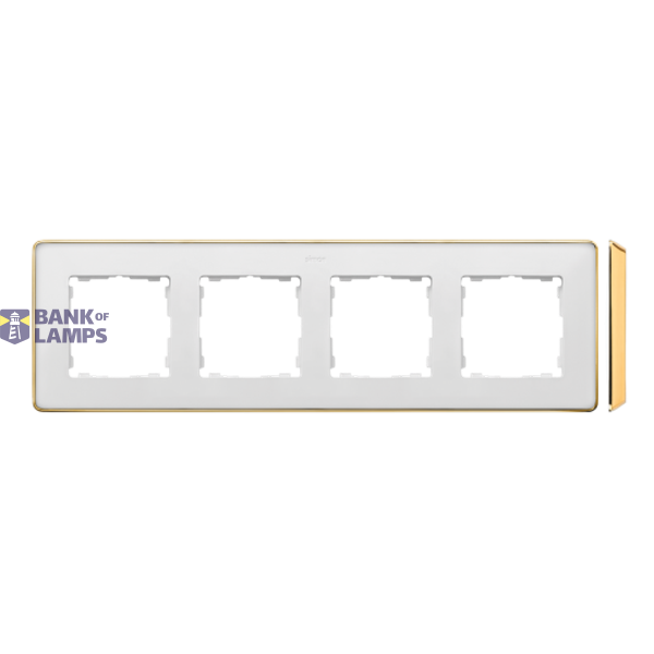 Quadruple frame, white, gold base image 1