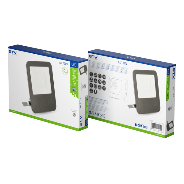 LED floodlight ALTON, 30 W, 3000 lm, 4000K, AC220-240V, IP65 image 2