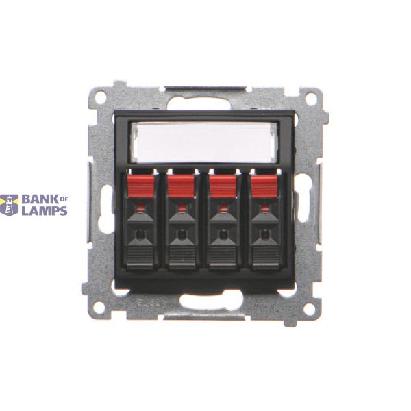 Quadruple loudspeaker socket, black matt image 1