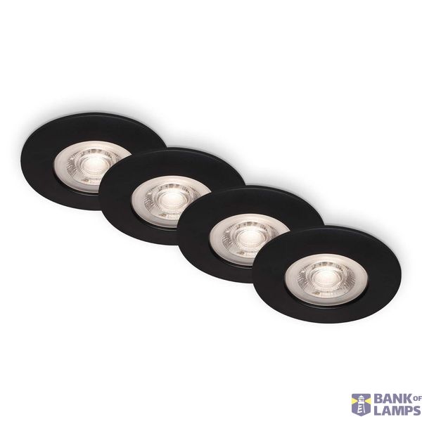 LED recessed spots, black-matt, 4xLED-platine/4,9W image 1