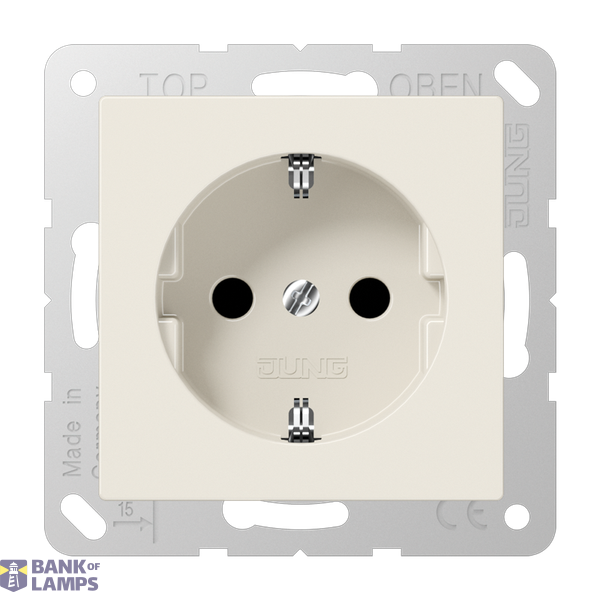 SCHUKO socket, 16 A 250 V ~, Duroplast antibacterial, AS series, white image 1