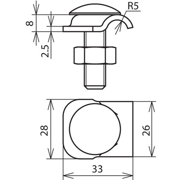 Clamping frame Rd 6-10mm StSt with truss head screw and M10 nut image 2