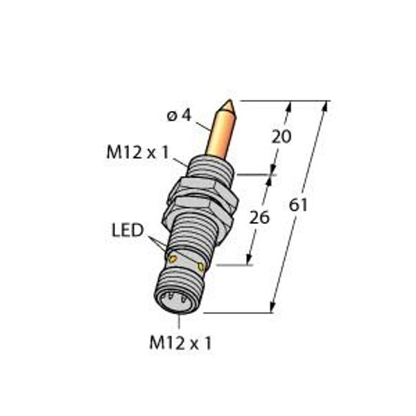 Magnetic Field Sensor With TIN Coating   NIMFE-EM12/4.0L61-UP6X-H1141/S1182 image 1