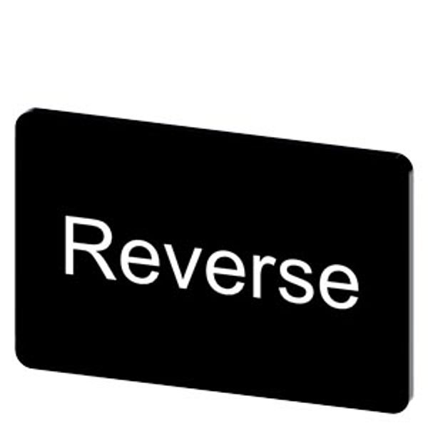 Labeling plate 17.5 x 27 mm, label black, labeling: Reverse image 1