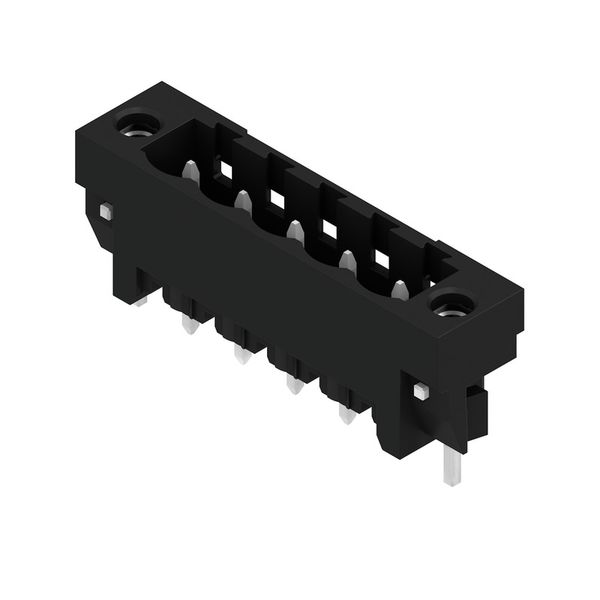 PCB plug-in connector, male header, Solder flange, THT/THR solder connection, 5.08 mm, Number of poles: 5, 180°, Solder pin length (l): 3.2 mm, tinned, black, Box image 4