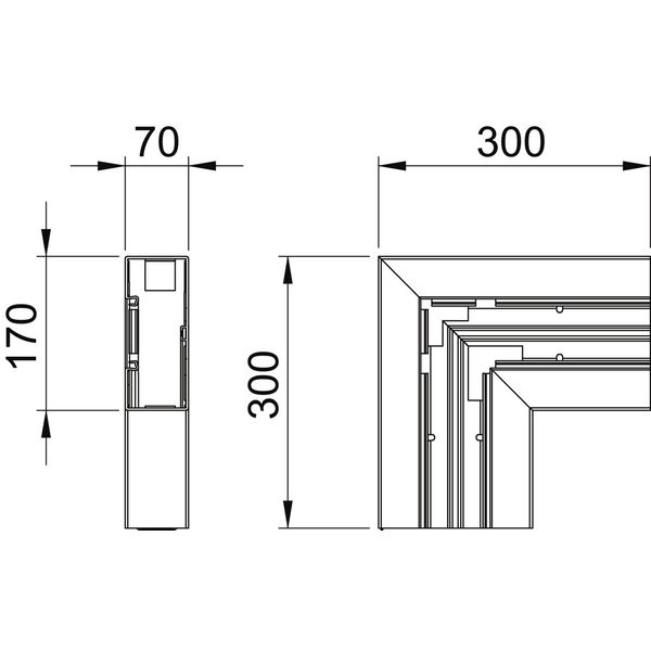 GK-F70170LGR Flat angle  70x170mm image 2