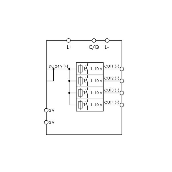 Electronic circuit breaker 4-channel 24 VDC input voltage image 5
