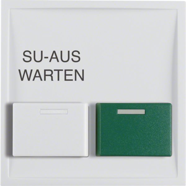 Central part with green presence button and white confirmation button, Berker S.1/B.x, white, gloss image 1