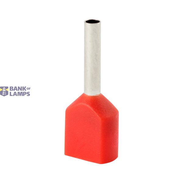 Insulated double sleeve terminal HI 2x0.5/8-red, red, Al/Cu image 1