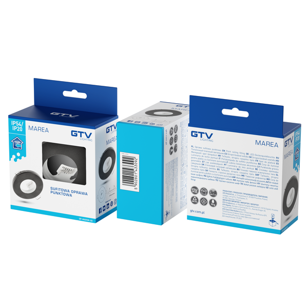 Spot luminaire housing MAREA, IP54/IP20 round, black image 2