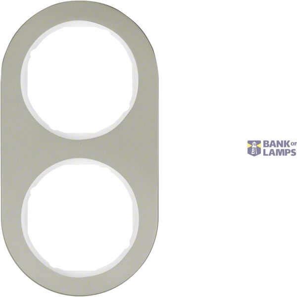 Cover frame 2-way, Series R.classic, stainless steel/polar white image 1