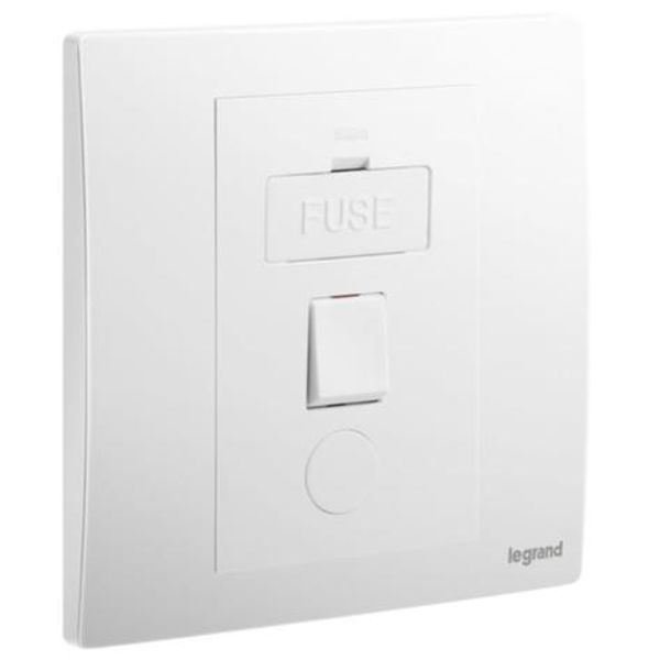 281141MW Mallia Senses 1 gang switched fused connection unit with cord outlet - 13A image 1