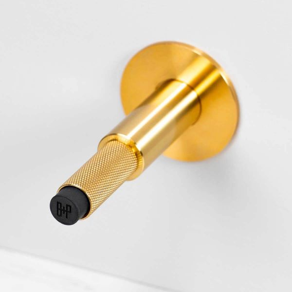 DOOR STOP / WALL / CROSS / BRASS image 2