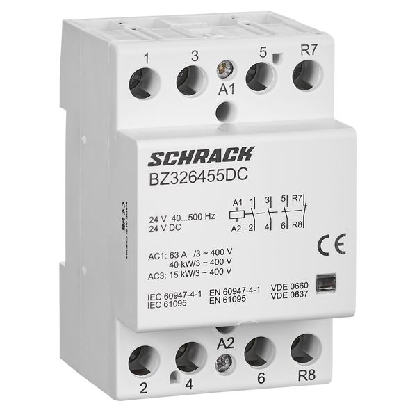 Modular contactor 63A, 3 NO 1NC, 24V AC/DC, 3MW image 1