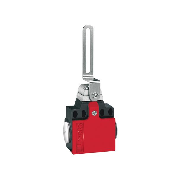 Limit switch, K series, slotted lever, 2 side cable entry. Dimensions compatible to EN 50047, metal body, contacts 2NC slow action image 1