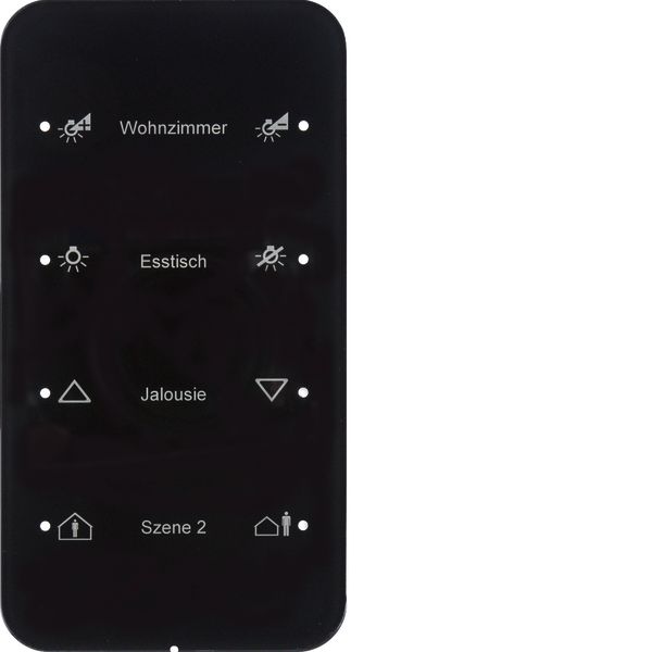 Touch sensor, 4-gang comf, intg bus coupling unit, KNX - R.1, glass bl image 1