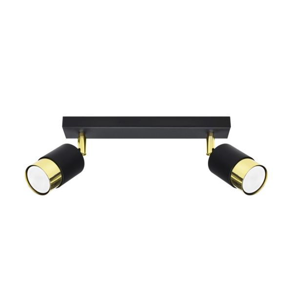CEILING LAMP NERO 2 BLACK/GOLD GU10 2X40W IP20 image 1