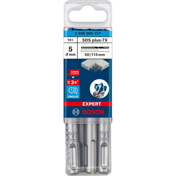 EXPERT SDS plus-7X Hammer Drill Bit 5 x 50 x 115 mm, 10-pc image 2