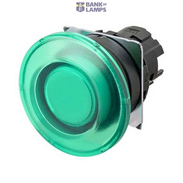 Pushbutton A22NZ Ã˜22, bezel plastic, MUSHROOM, MOMENTARY, CAP COLOR Transparent GREEN, A2270068B image 1