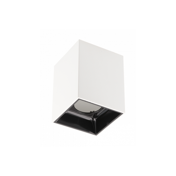 Ceiling luminaire housing ARIES, PC, 77x100mm, IP20, max. 20 W, square, white/black image 1