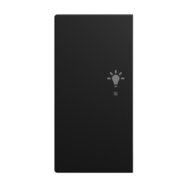 Rocker switch 2-way left, with symbol "Light" Symbol "Light" 2-way black matt - image 1