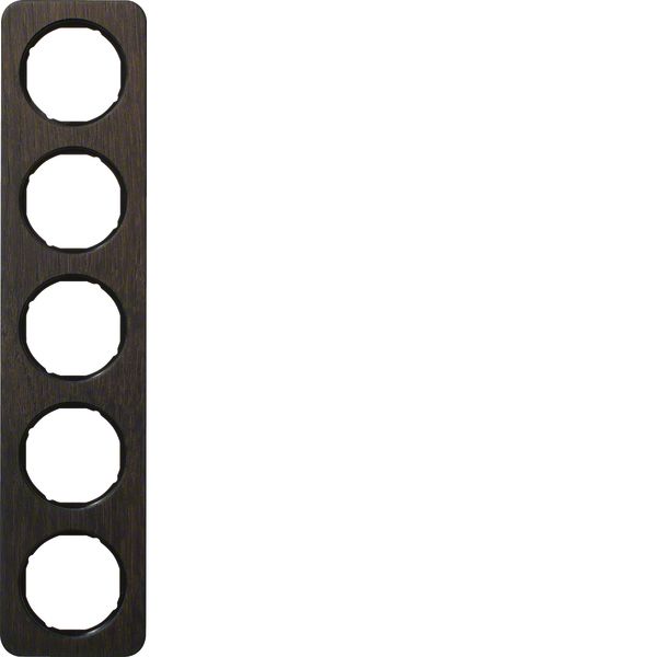 Frame 5gang, R.1, oak/black glossy, stained wood image 1
