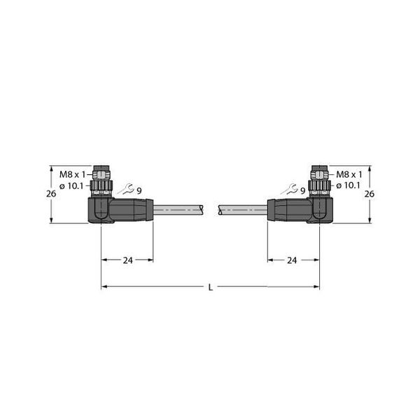 Industrial Ethernet/PROFINET Cable Connection Cable   PSWS4M-PSWS4M-4416-0.3M image 1
