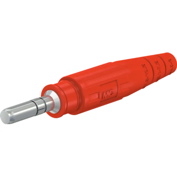 6 mm plug, crimp connection, 16 mm², red, 15.0002-22 image 1