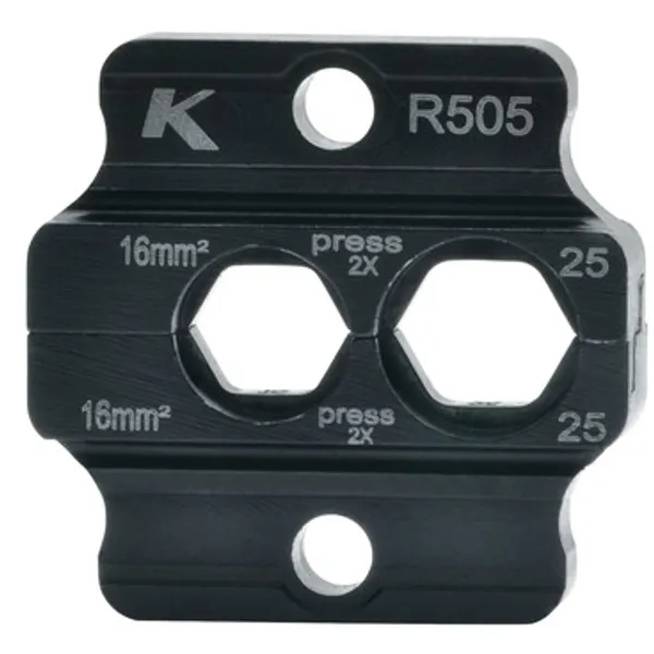 Crimping die for tubular cable lugs and connector, 16-25 mm², R505 image 1