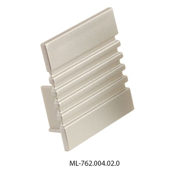 End cap for PO without hole, silver color, 1 pc image 1