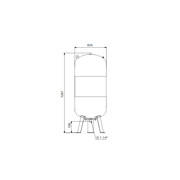 Expansion tank GT-U-300 PN16 V coated flange, vertical, bladder image 2