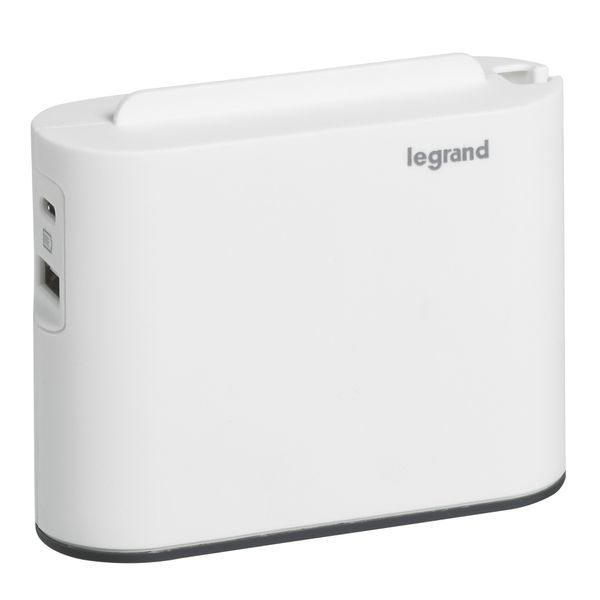 MOP COR 2P 6A 2 LATERAL OUTLETS USB A+C WHITE/BLACK image 1