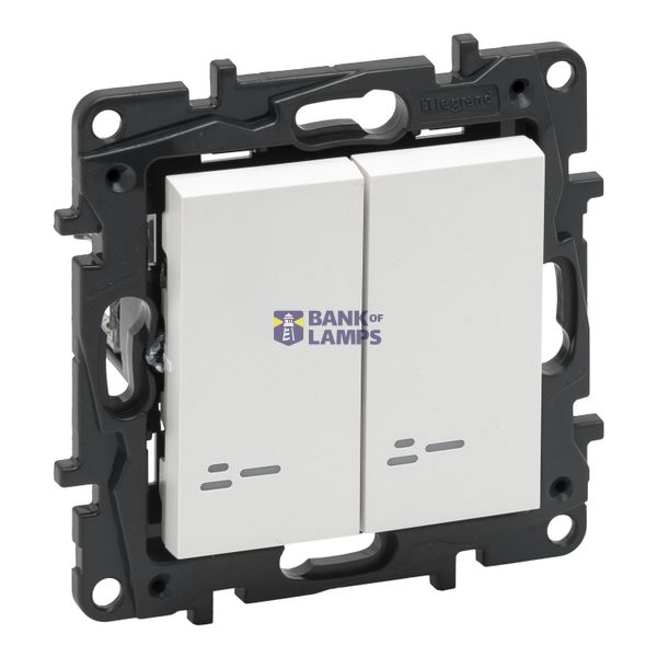 ILLUMINATED 2-GANG ONE-WAY SWITCH WHITE image 2