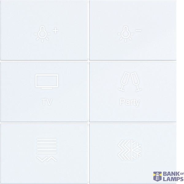 KNX pushbutton cover, 6-position, with backlight, A.x/C.x, matte white image 1