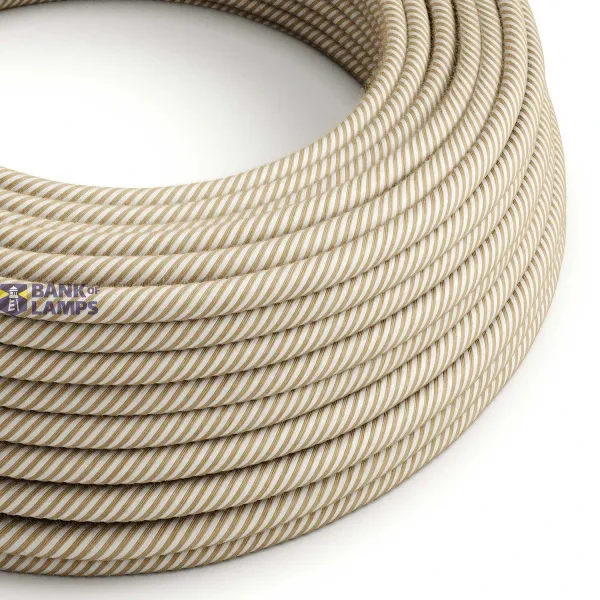 Cotton and Natural Jute Vertigo Textile Cable - The Original Creative-Cables - ERN07 round 2x0.75mm / 3x0.75mm image 1
