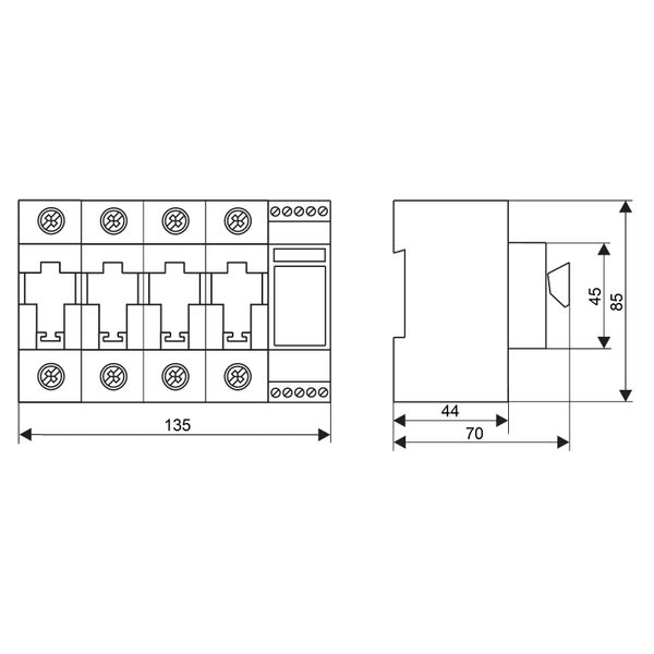 TYTAN, 3-pole+N, 63A, D02 + fuse monitoring image 3