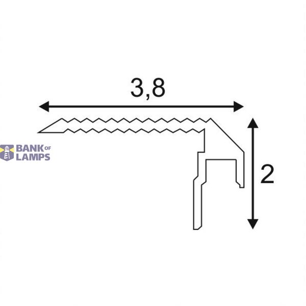 GLENOS TREPPENSTUFEN Profile DOWN 200, 2m, alu anodized image 1