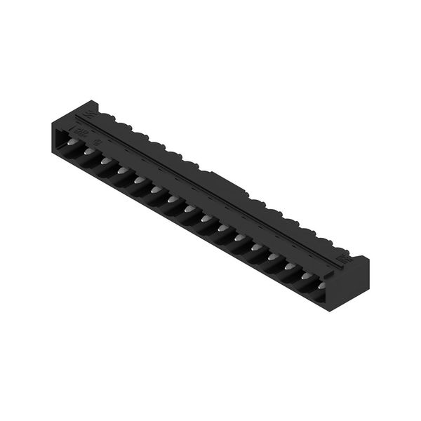 PCB plug-in connector, male header, closed side, THT/THR solder connection, 5.00 mm, Number of poles: 16, 90°, Solder pin length (l): 3.2 mm, tinned, black, Box image 3