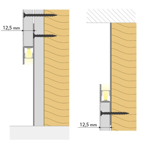 Aluminum profile for plasterboards AY 133x13 mm Whitey diffusion 1 m image 1