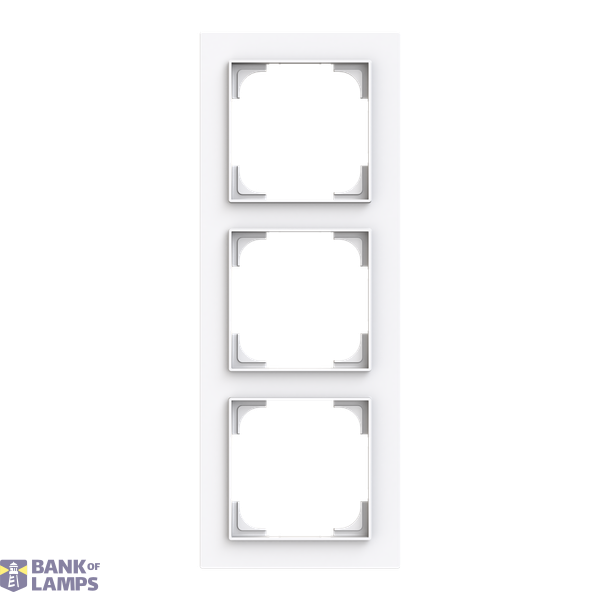 Cover frame 3-gang(s) studio white - Busch-art linear image 1