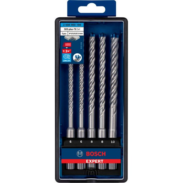 EXPERT SDS plus-7X Hammer Drill Bit Set 6/6/8/8/1 mm 5-pc image 3