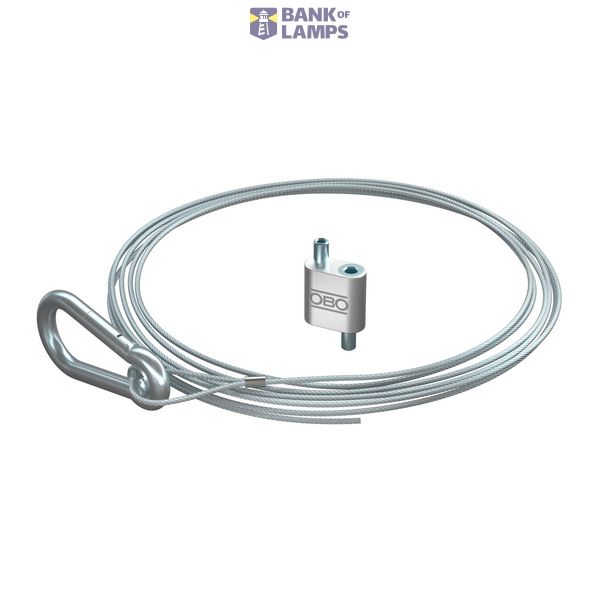 QWT SK 2 2M G Suspension wire with eyelet carabiner 2x2000mm image 1