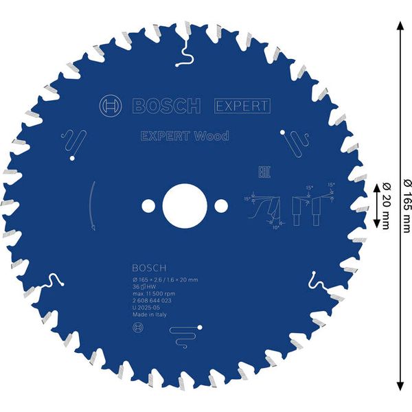 Circular saw blade Expert for Wood 165 x 20 x 2,6 mm, 36 image 3