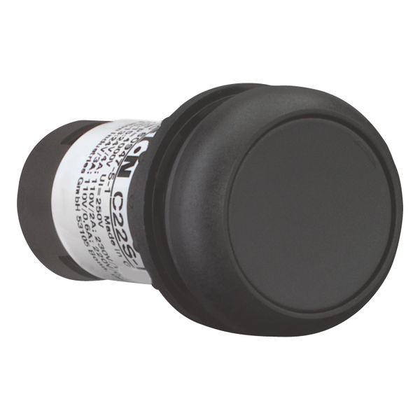 Pushbutton, Flat, momentary, 1 NC, Screw connection, black, Blank, Bezel: black image 7
