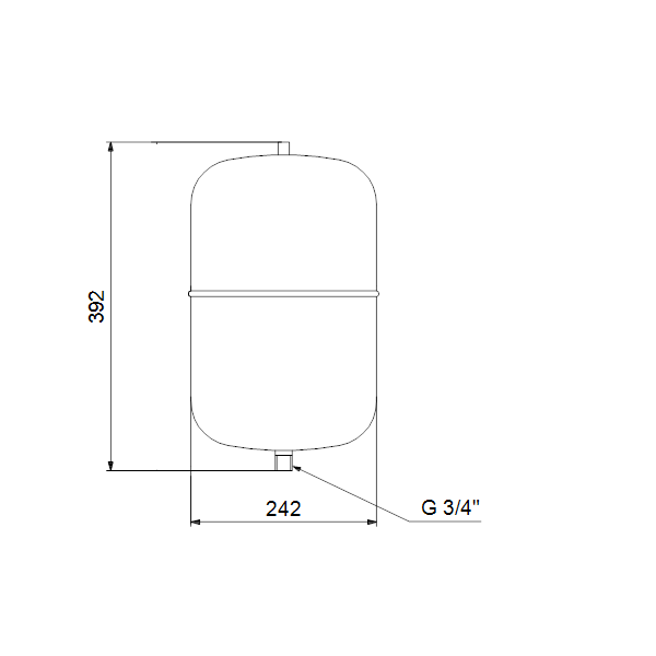 Expansion tank GT-H-12L PN10 G¾&quot;, vertical, diaphragm image 2
