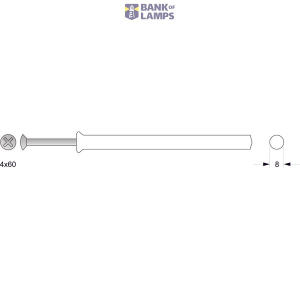 Expansion plug with screw  KR ᴓ8 (4 x 60) image 1