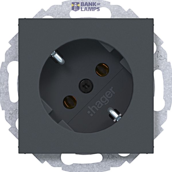 SCHUKO wall socket 45°, plug-in, A.x/C.x, anthracite image 1